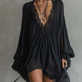 Maeve | Black Lace V-Neck Dress