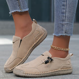 Celya | Beige Buckle Moccasins
