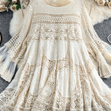 Rosalie | Ivory Crochet-Lace Tunic Dress
