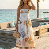 Melusine | White Seashell-Print Strap Dress