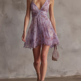 Lilac | Purple Floral Twist-Front Dress