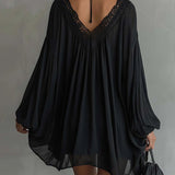 Maeve | Black Lace V-Neck Dress