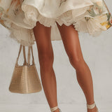 Dahlia | Cream Floral Layered Swing Dress