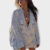 Siandra | Cream Marine-Print Tunic