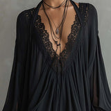 Maeve | Black Lace V-Neck Dress