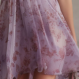 Lilac | Purple Floral Twist-Front Dress