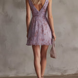 Lilac | Purple Floral Twist-Front Dress
