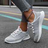 Sofia | Cream Knit Lace-Up Sneakers