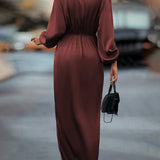 Genevieve | Burgundy Wrap Midi Dress