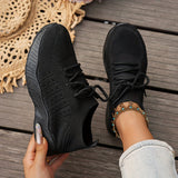 Blanche | White Knit Lace-Up Sneakers