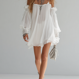 Willow | White Off-Shoulder Ruffle Dress