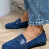 Elra | Black Mixed-Texture Loafers