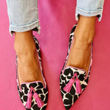 Nala | Cow Print Pink-Tassel Flats