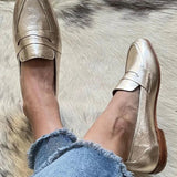Callistia | Metallic Gold Loafers