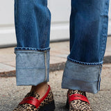 Roxie | Leopard Red-Strap Loafers
