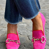 Helena | Pink Horsebit Loafers