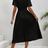 Bianca | Dusty Pink Polka-Dot Dress