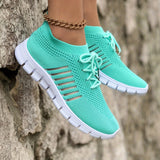 Emmeline | Pink Knit Lace-Up Sneakers
