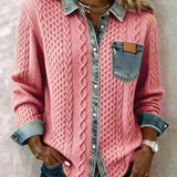 Olivia | Knit Sweater with Denim Details