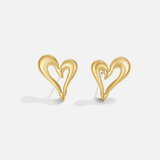 Manon – Gold Heart-Shaped Earrings.
