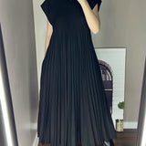 Vita | Yellow Pleated Column Dress