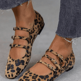 Angelie | Leopard Multi-Strap Flats