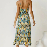 Eli | Orange Abstract Twist-Front Dress