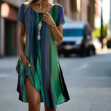 Genna | Green Blue Ombre Dress