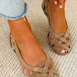 Caterina | Fuchsia Woven Flat Sandals