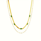Sorella Gem Double Layer Retro Necklace | Gold
