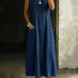 Alice | Sleeveless Denim Dress in Western Style