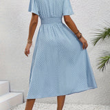 Bianca | Dusty Pink Polka-Dot Dress