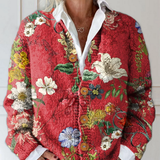 Eleanor | Red Garden-Floral Cardigan