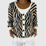 Willa | Zebra-Print Button Cardigan