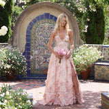 Ines | Blush Floral Halter High-Low Dress