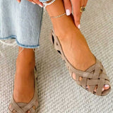 Caterina | Fuchsia Woven Flat Sandals