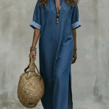 Clara | Denim Dress with Side Slits