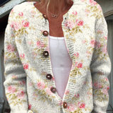 Yasmin | Ivory Pink-Rose Cardigan