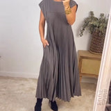 Vita | Yellow Pleated Column Dress