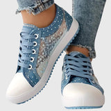 Elena | Blue Floral Mesh Sneakers