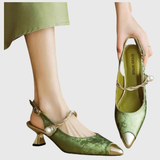 Seraphyane | Green Block Heel Sandals
