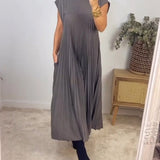 Vita | Yellow Pleated Column Dress