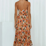 Eli | Orange Abstract Twist-Front Dress