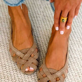 Caterina | Fuchsia Woven Flat Sandals
