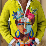 Cora | Lime Portrait Cardigan