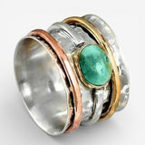 Coco - Vintage Ring Gold & Silver Turquoise