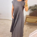 Vita | Yellow Pleated Column Dress