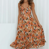 Eli | Orange Abstract Twist-Front Dress