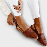 Aurora | Brown Woven Slingback Flats