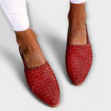 Aurora | Brown Woven Slingback Flats